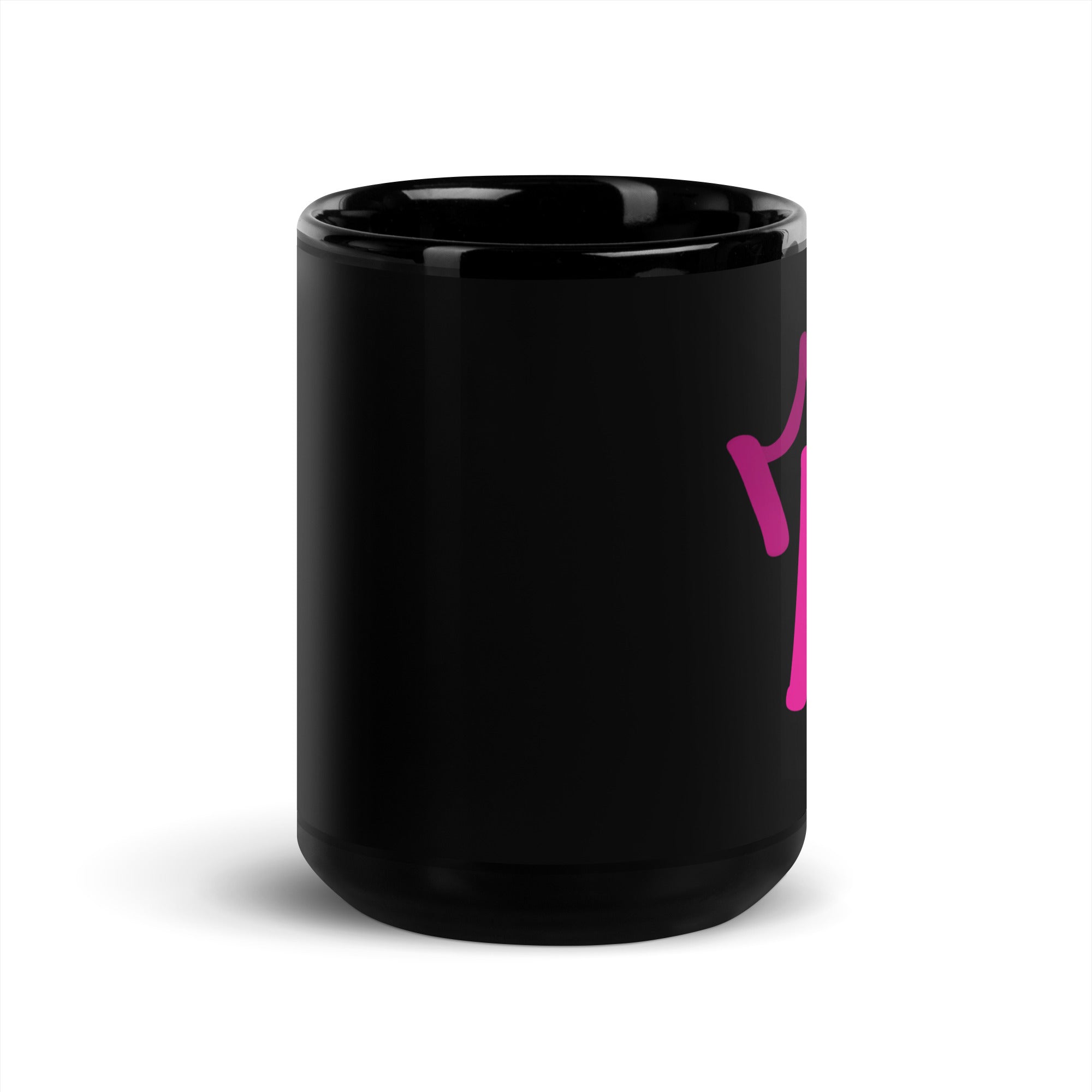 Black Glossy Mug - Letter K