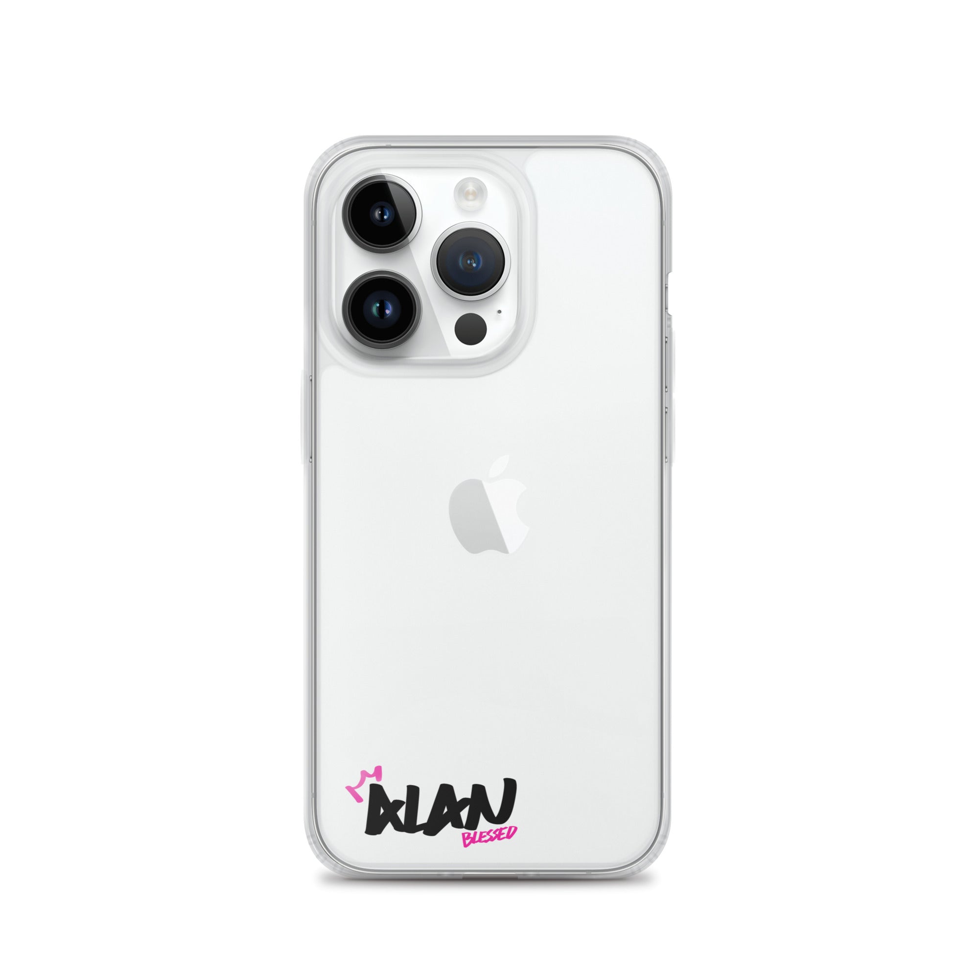Clear iPhone Case Black Text - Alan Blessed