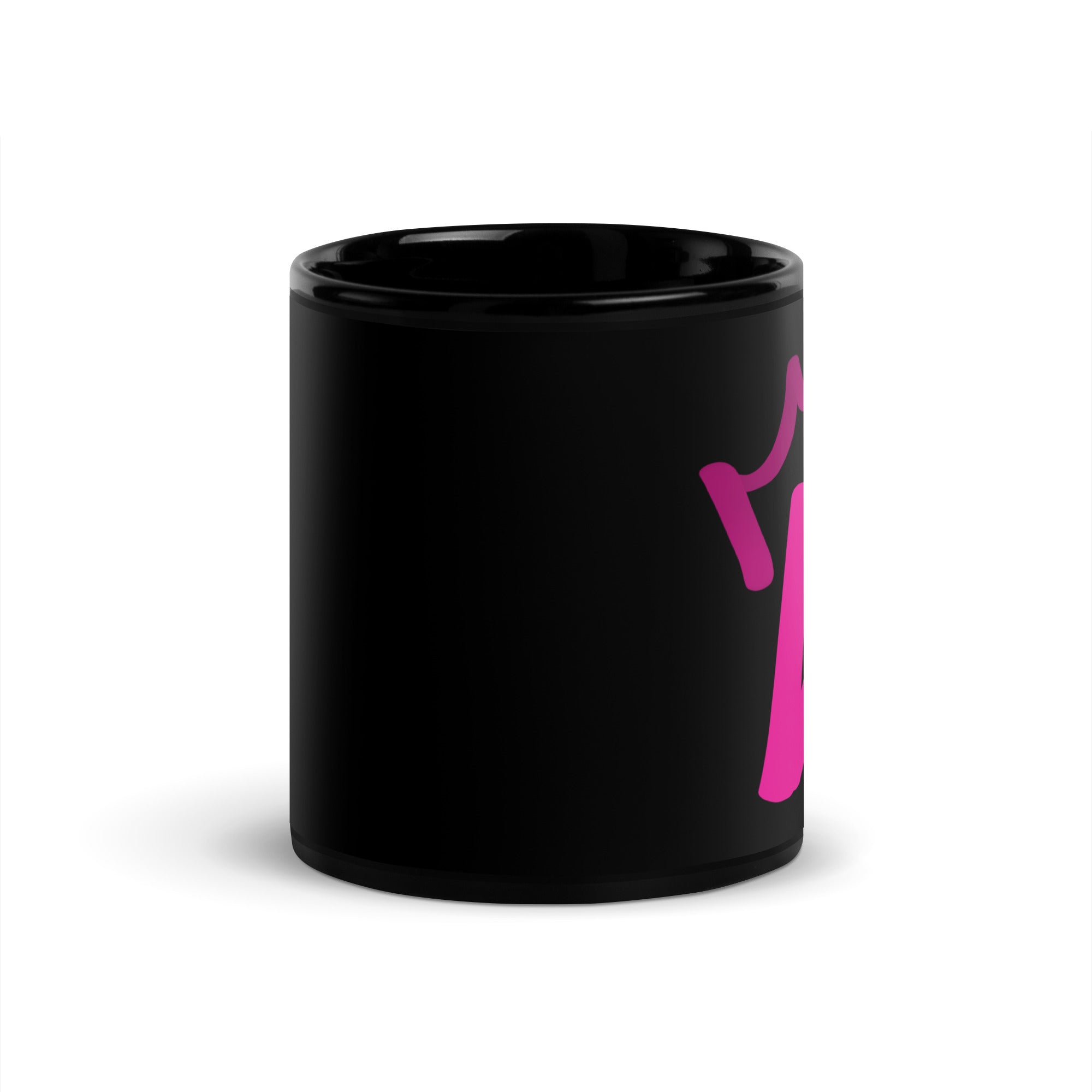 Black Glossy Mug - Letter A