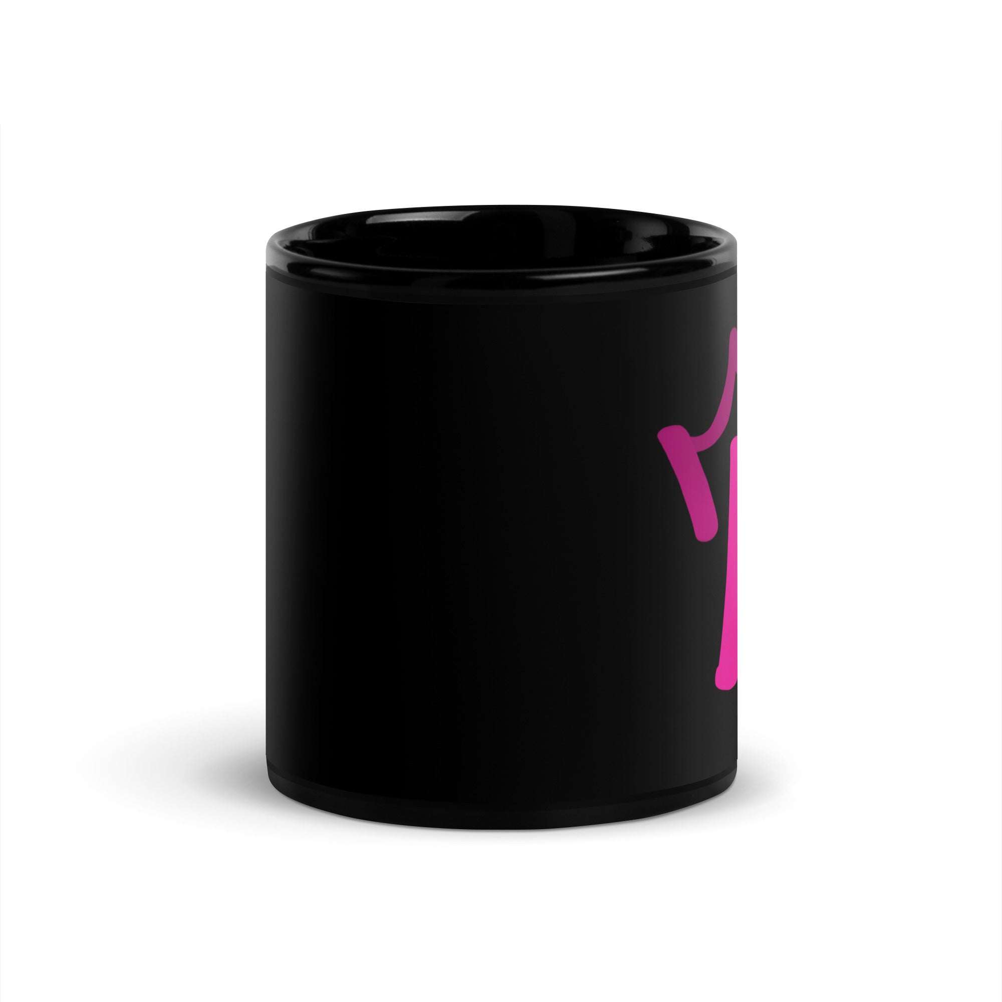 Black Glossy Mug - Letter K