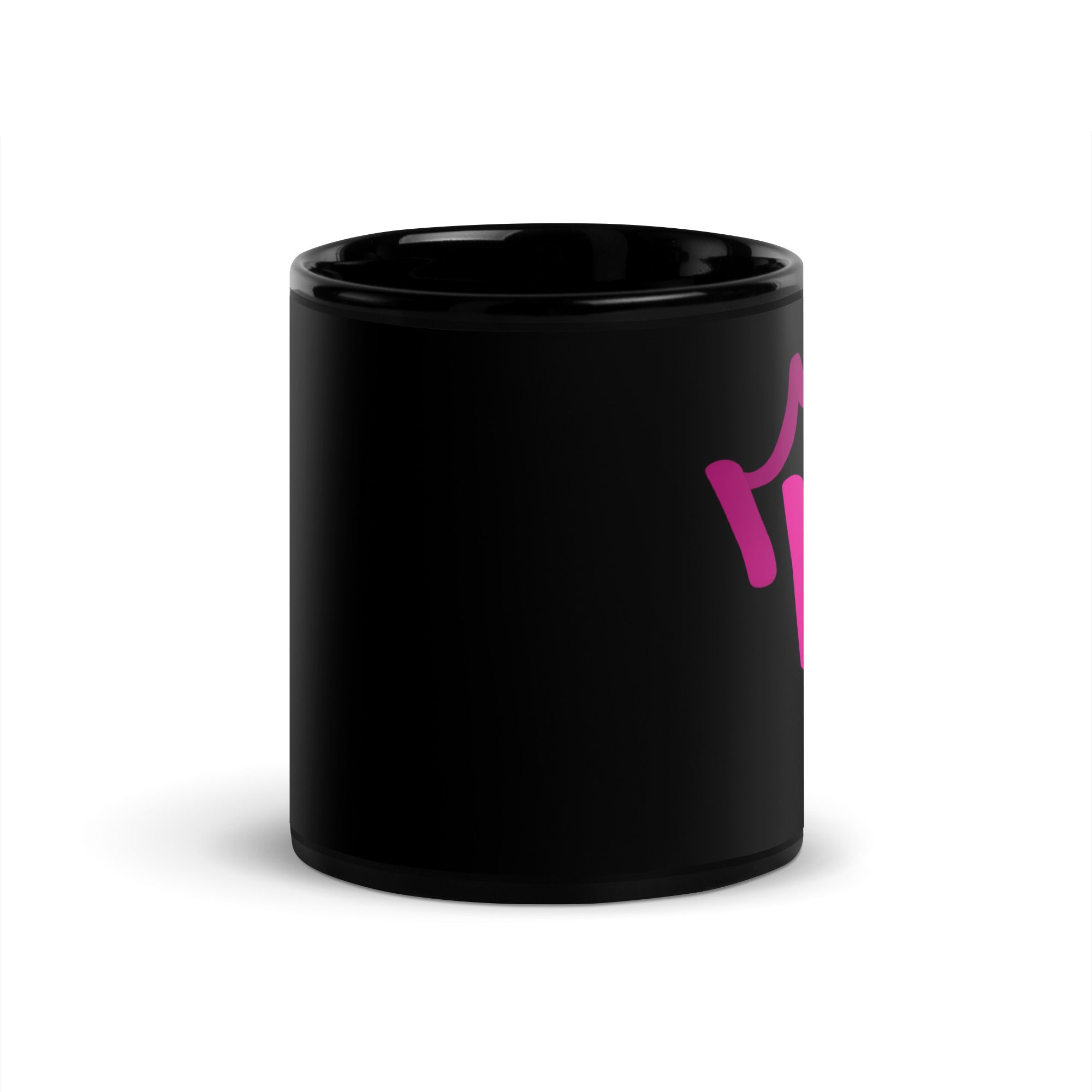 Black Glossy Mug - Letter W