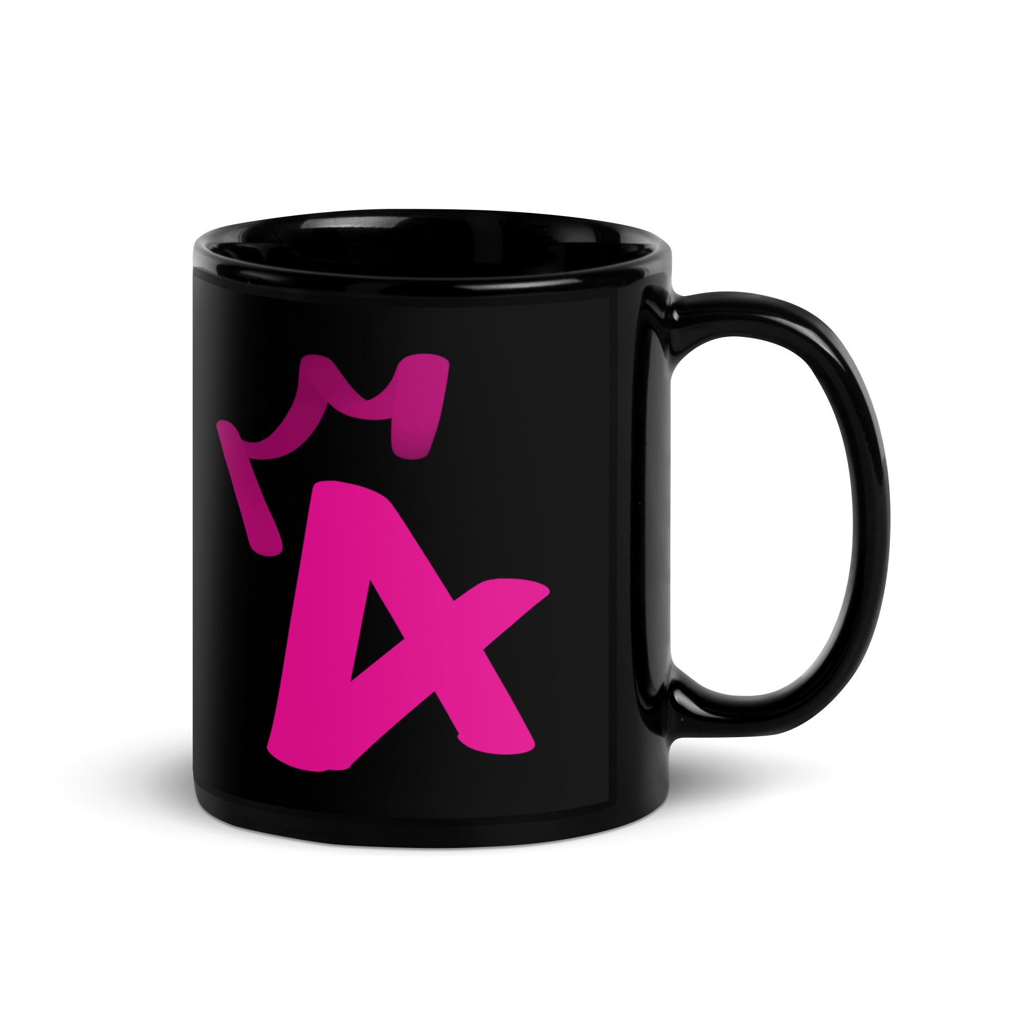 Black Glossy Mug - Letter A