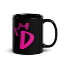 Black Glossy Mug - Letter D