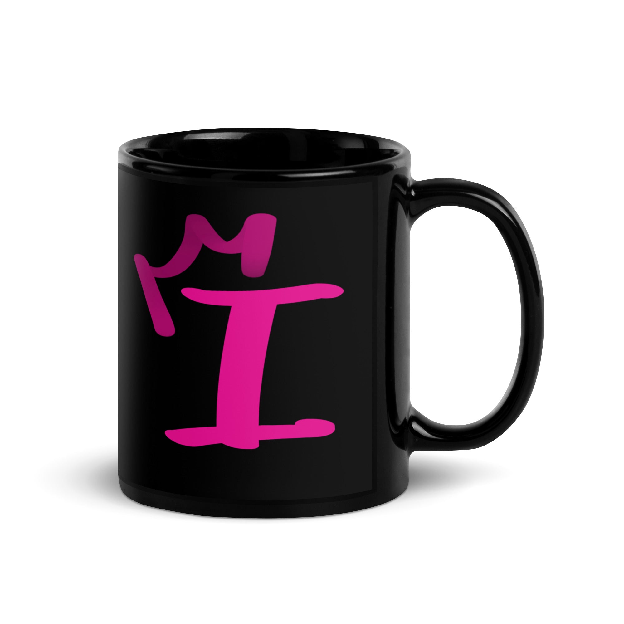 Black Glossy Mug - Letter I