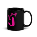 Black Glossy Mug - Letter J