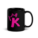 Black Glossy Mug - Letter K