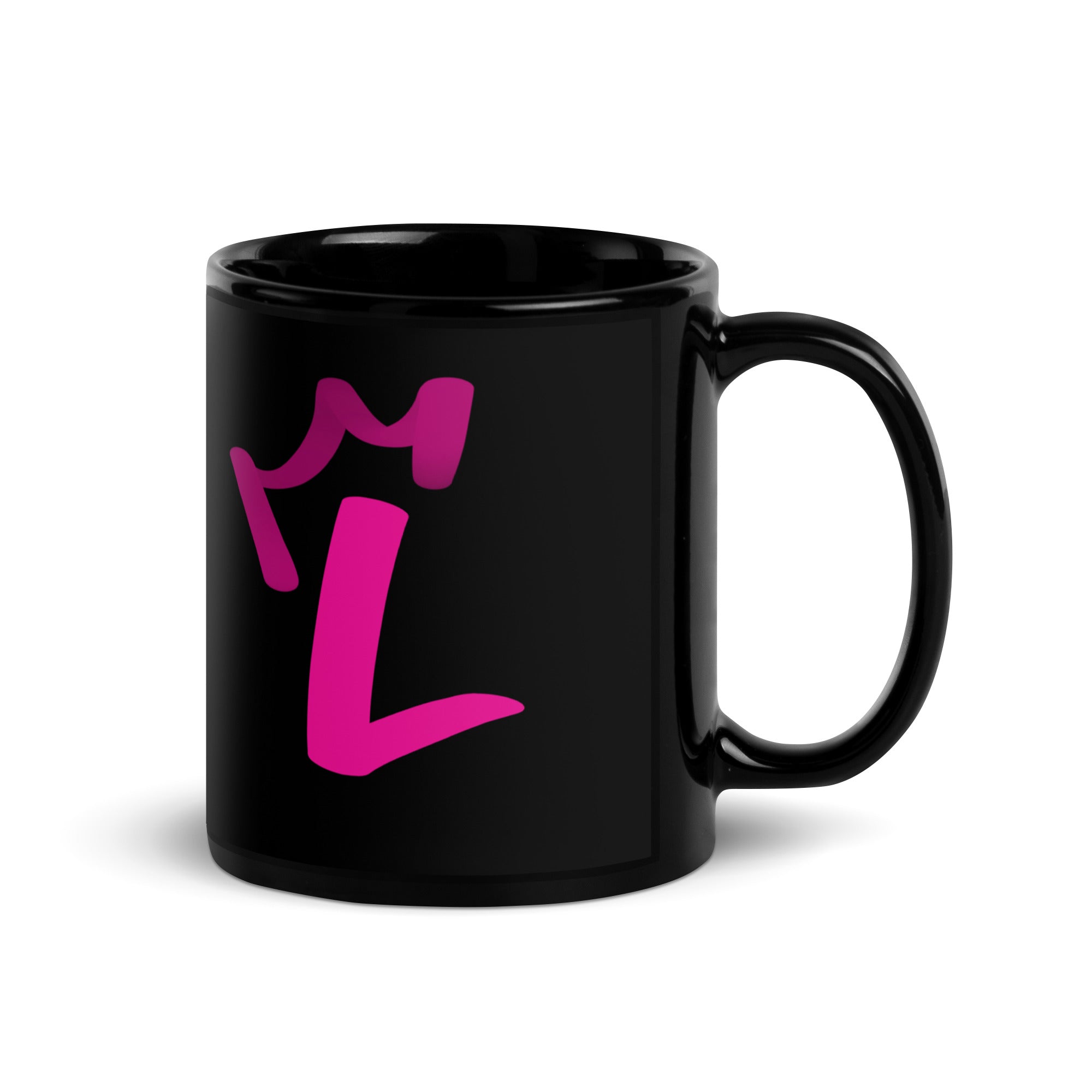 Black Glossy Mug - Letter L