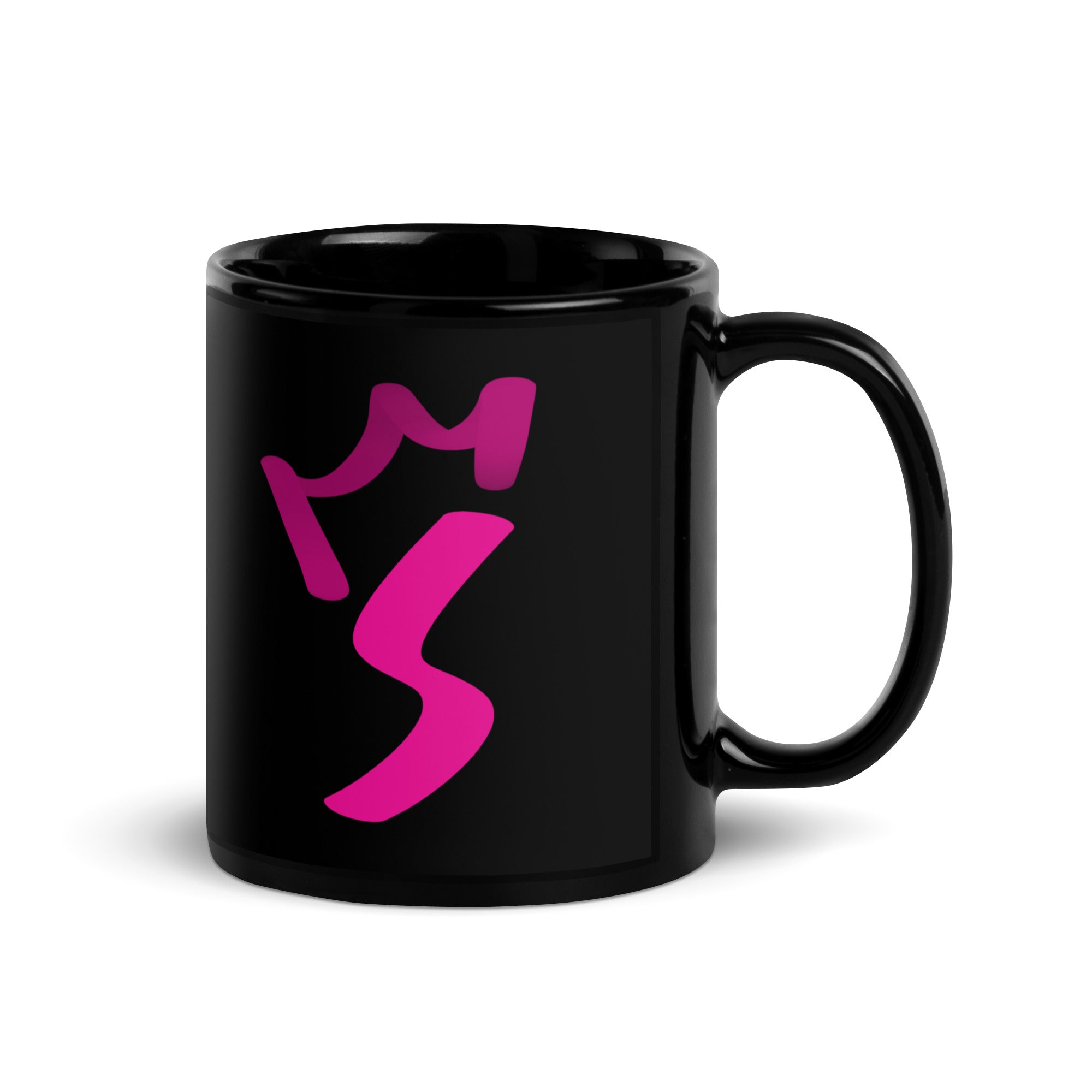 Black Glossy Mug - Letter S