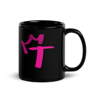 Black Glossy Mug - Letter T