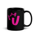 Black Glossy Mug - Letter U