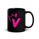 Black Glossy Mug - Letter V