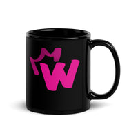 Black Glossy Mug - Letter W