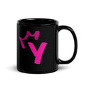 Black Glossy Mug - Letter Y