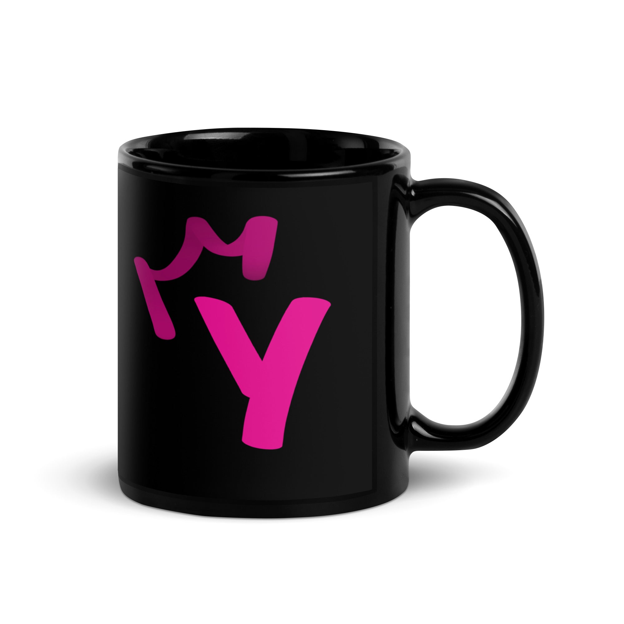 Black Glossy Mug - Letter Y