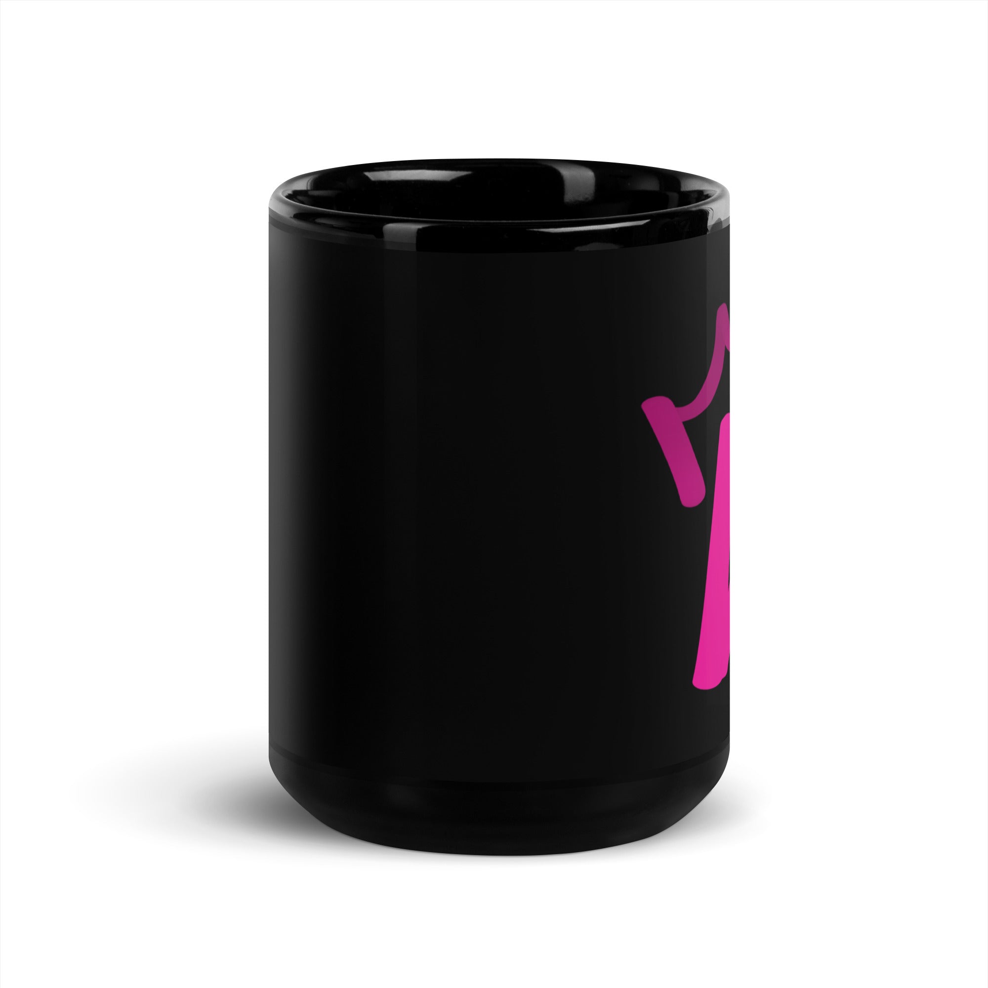 Black Glossy Mug - Letter A