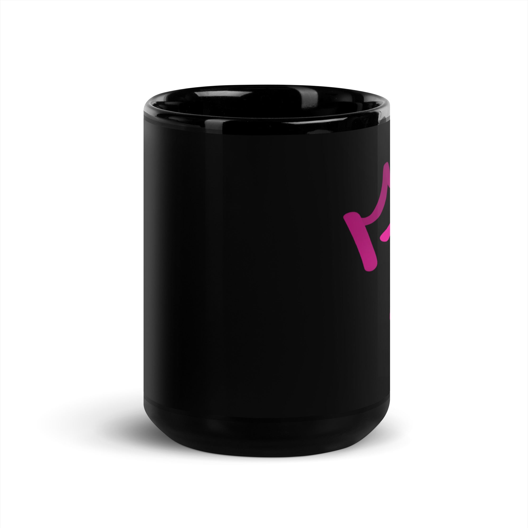 Black Glossy Mug - Letter T