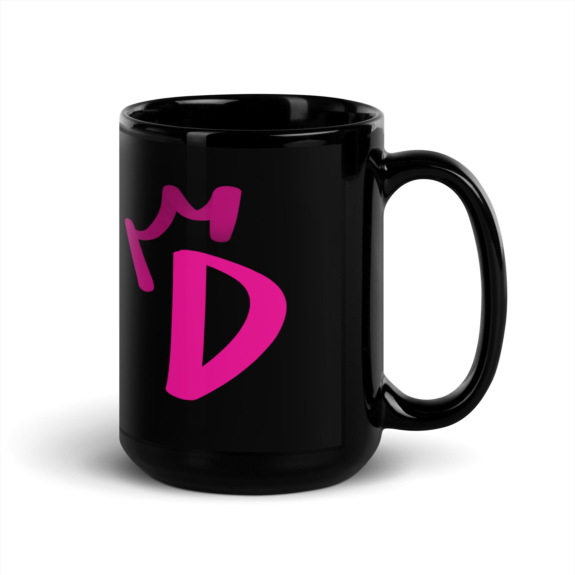 Black Glossy Mug - Letter D