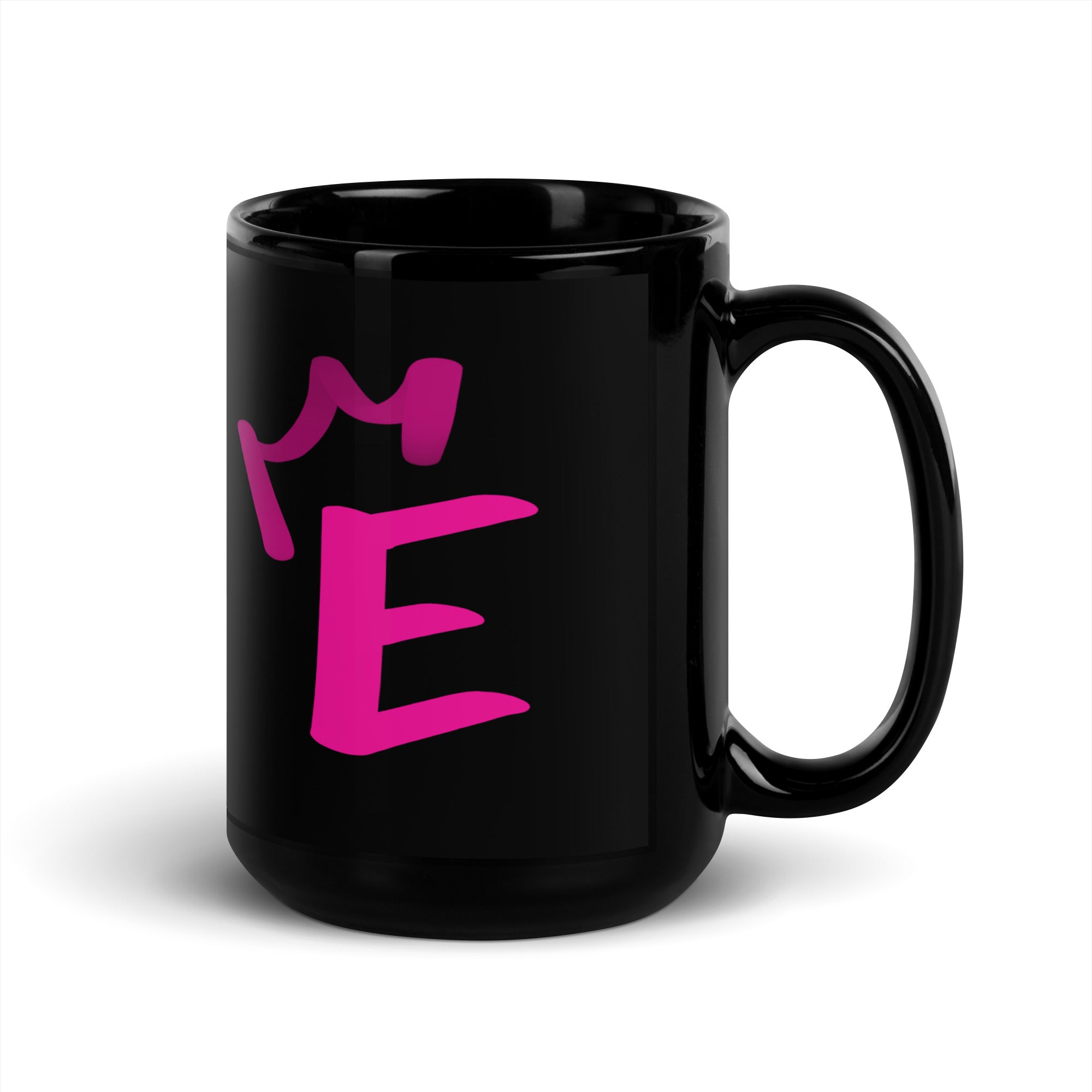 Black Glossy Mug - Letter E