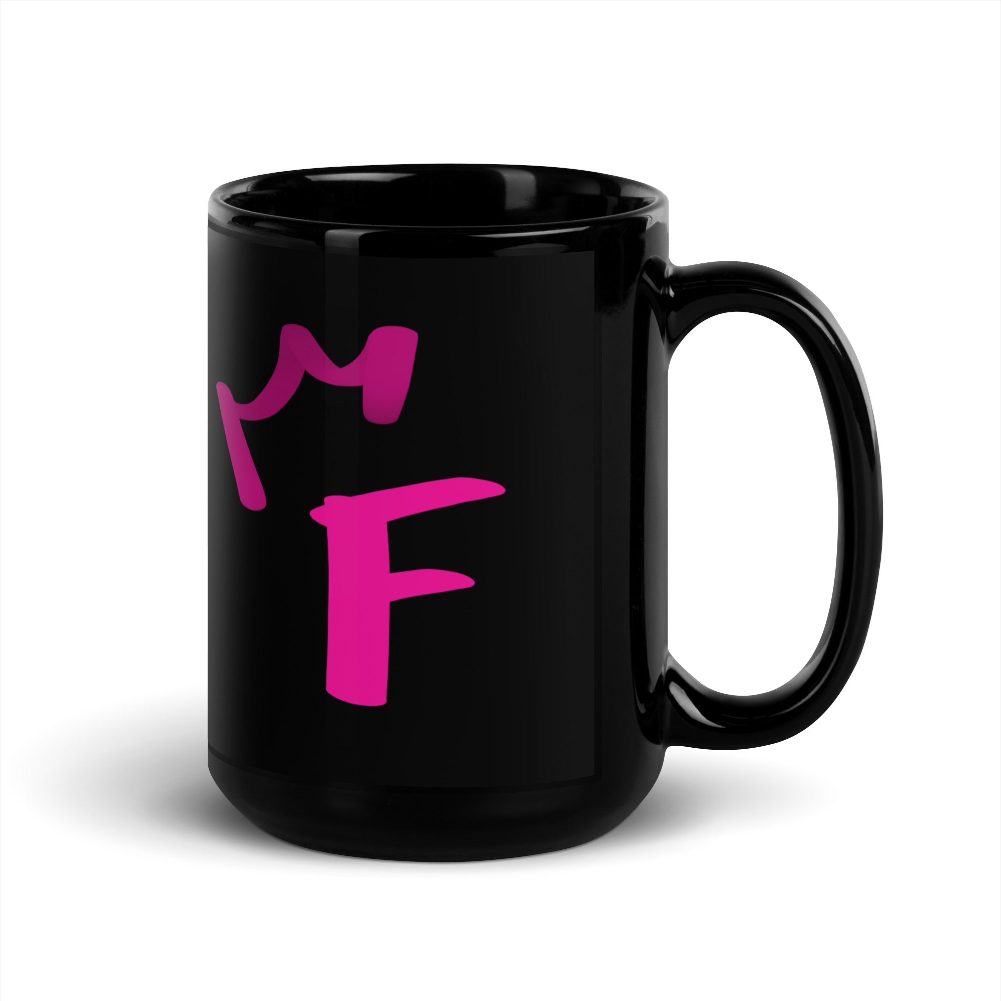 Black Glossy Mug - Letter F