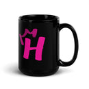 Black Glossy Mug - Letter H