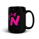 Black Glossy Mug - Letter N