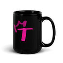 Black Glossy Mug - Letter T