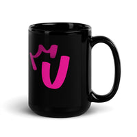 Black Glossy Mug - Letter U