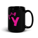 Black Glossy Mug - Letter Y