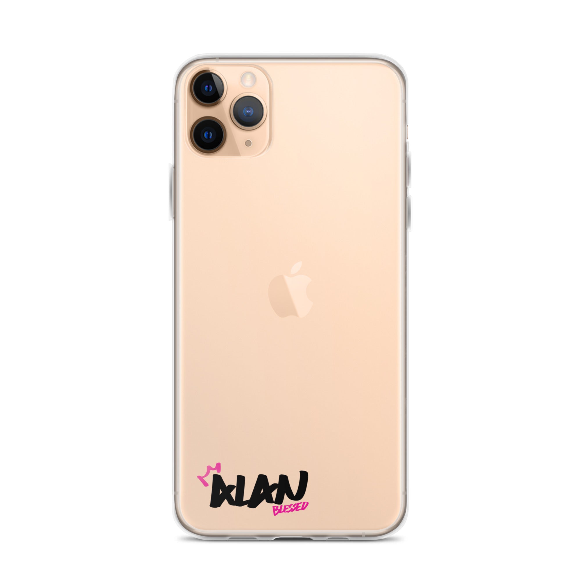 Clear iPhone Case Black Text - Alan Blessed