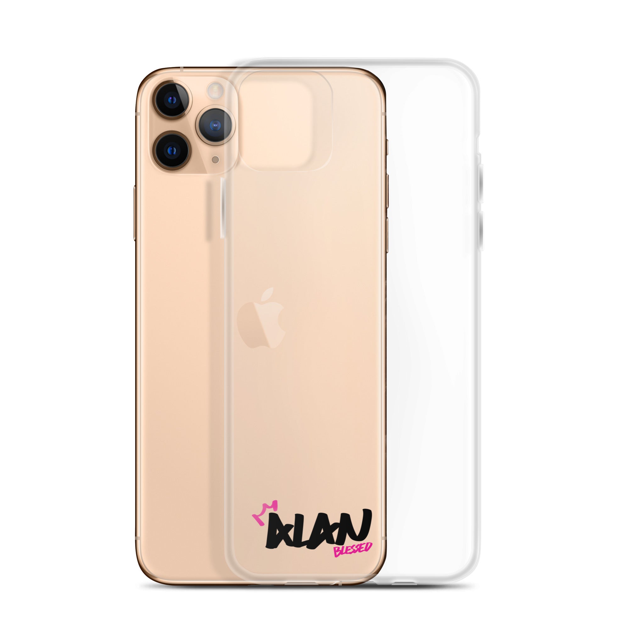 Clear iPhone Case Black Text - Alan Blessed