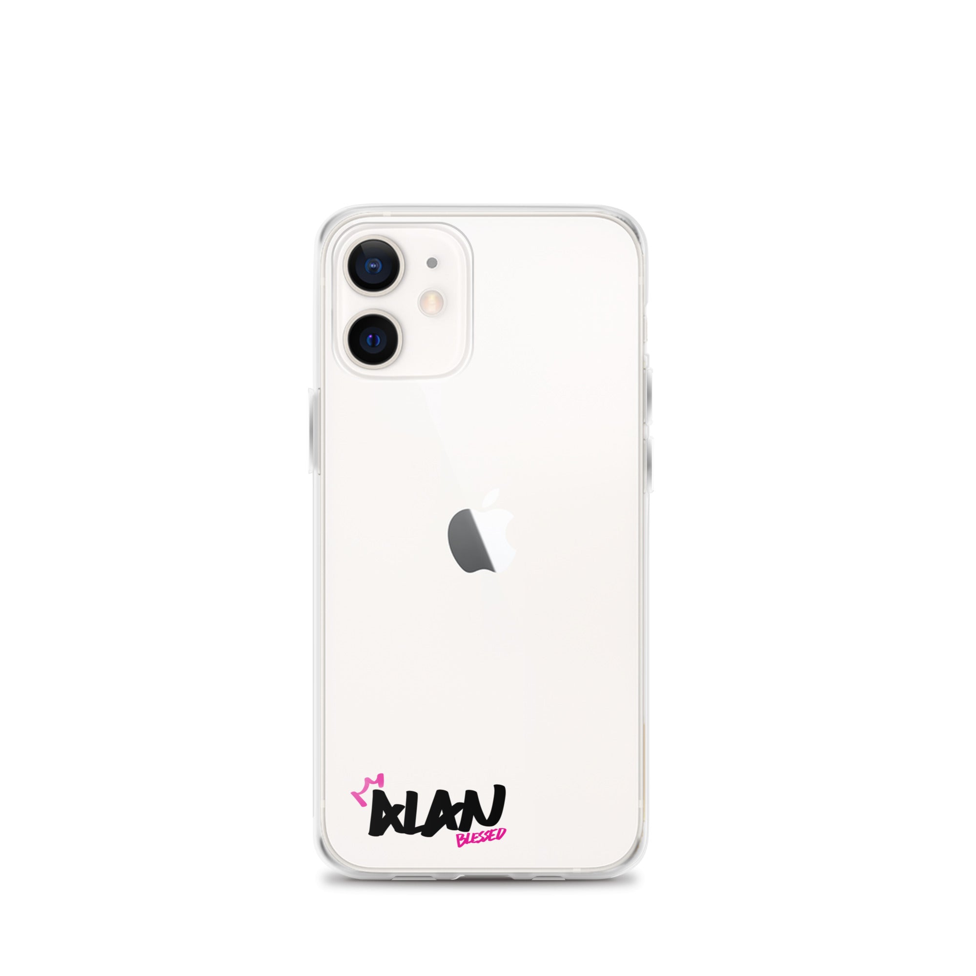 Clear iPhone Case Black Text - Alan Blessed