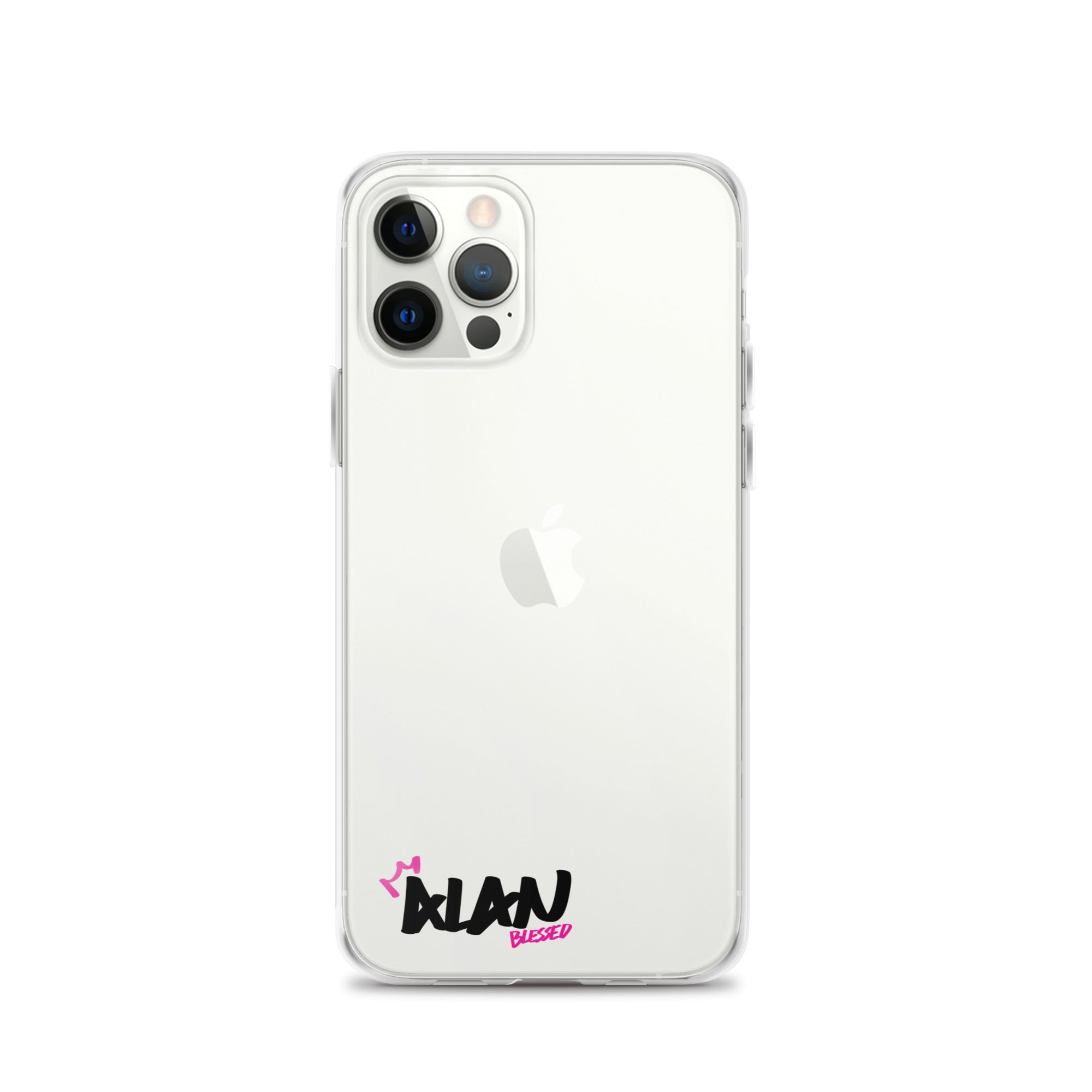 Clear iPhone Case Black Text - Alan Blessed