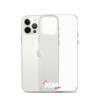 Clear iPhone Case White Text - Alan Blessed