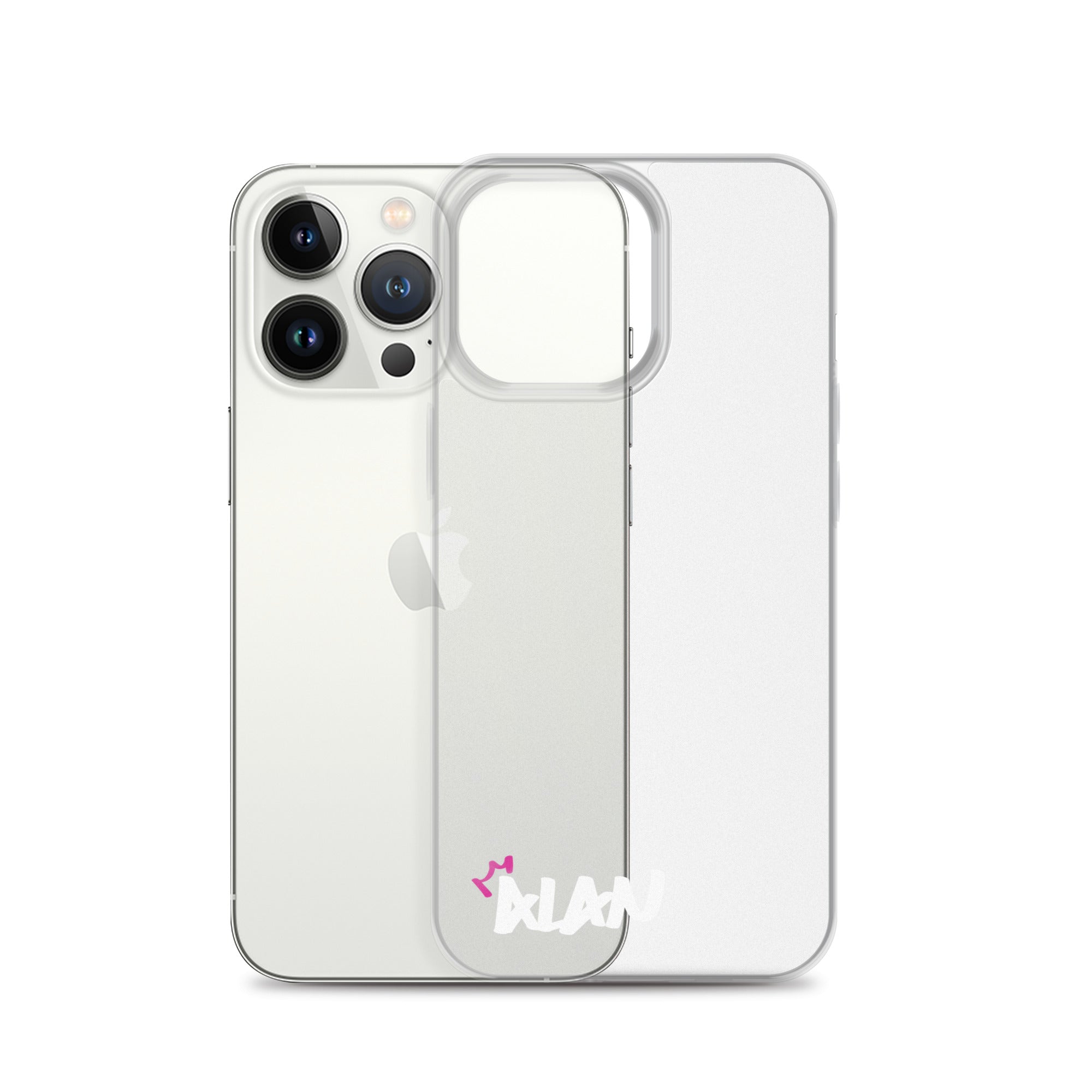 Clear iPhone Case White Text - Alan