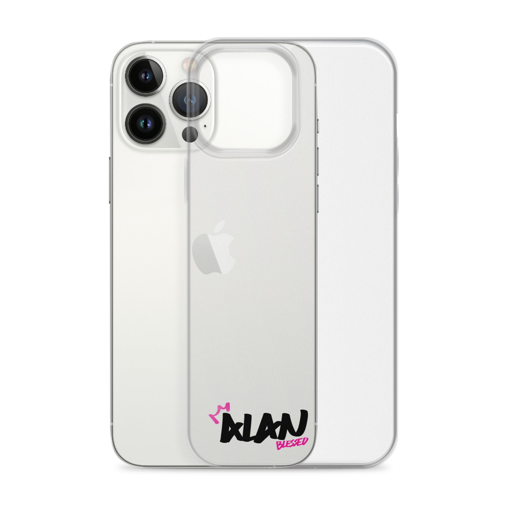 Clear iPhone Case Black Text - Alan Blessed