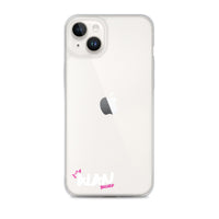 Clear iPhone Case White Text - Alan Blessed