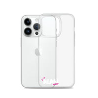 Clear iPhone Case White Text - Alan Blessed