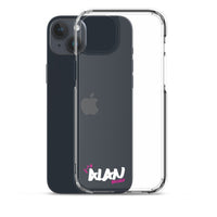 Clear iPhone Case White Text - Alan Blessed