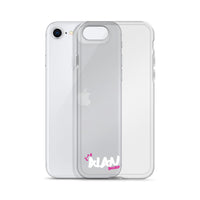 Clear iPhone Case White Text - Alan Blessed