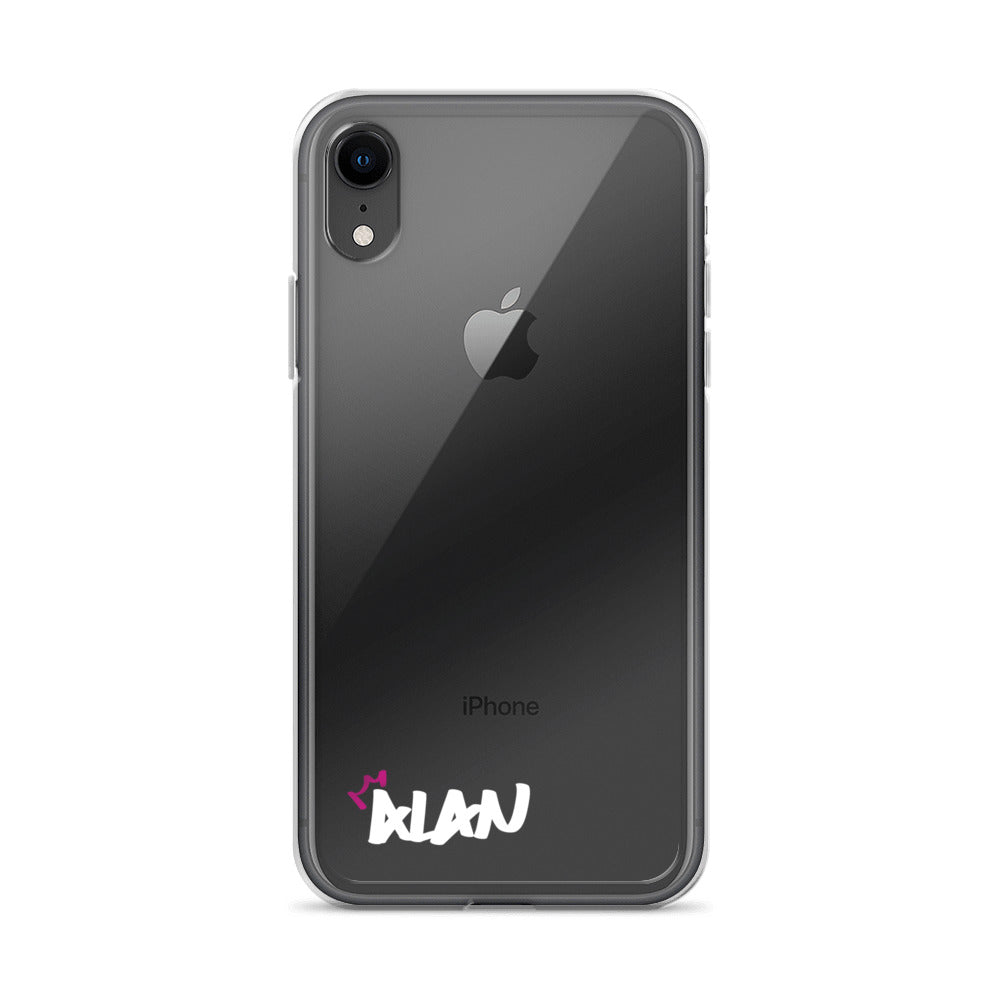 Clear iPhone Case White Text - Alan