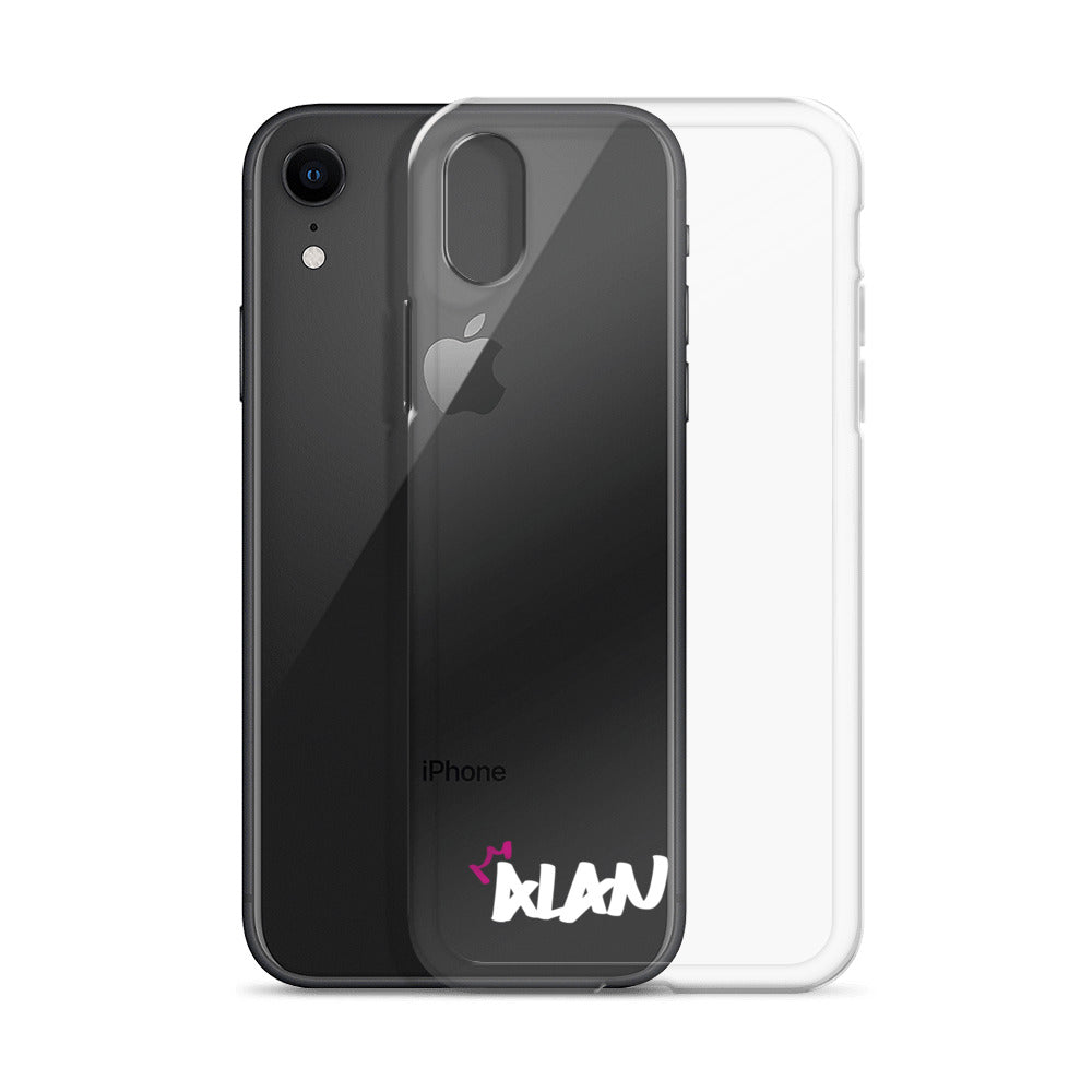 Clear iPhone Case White Text - Alan